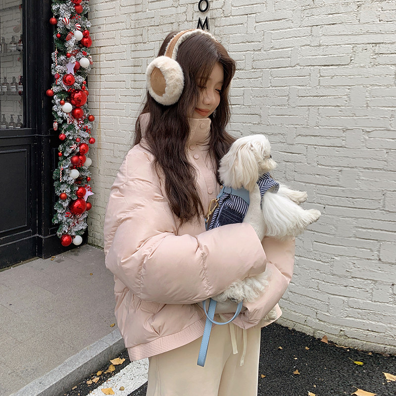 甜美短款羽绒服女2024冬新款学院风超好看宽松显瘦白鸭绒小个子厚,女装羽绒服,2C196