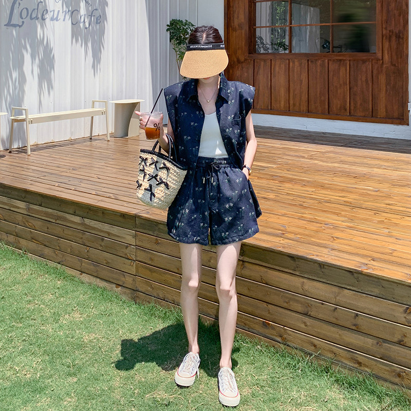 时尚套装休闲套装高腰西装炸街牛仔减龄显瘦女装宽松小香风气质,女装套装/套裙,2C196