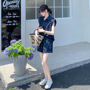 时尚套装休闲套装高腰西装炸街牛仔减龄显瘦女装宽松小香风气质图片