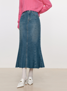 【商场同款】伊芙丽牛仔鱼尾半身裙女秋季裙子1EA142241