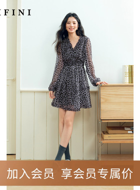 诗凡黎木耳边紫色碎花连衣裙2025年春新款法式浪漫别致约会仙女裙