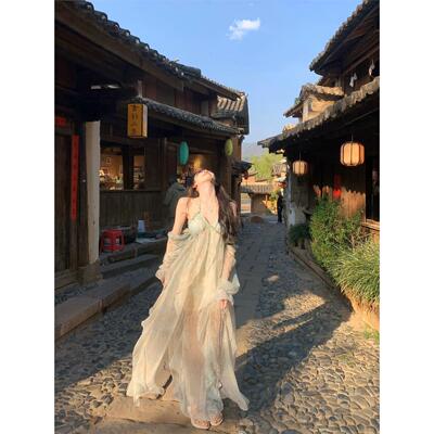 夏季海岛风情印花显瘦超