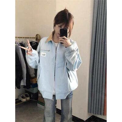 美式覆古外套女秋季2025