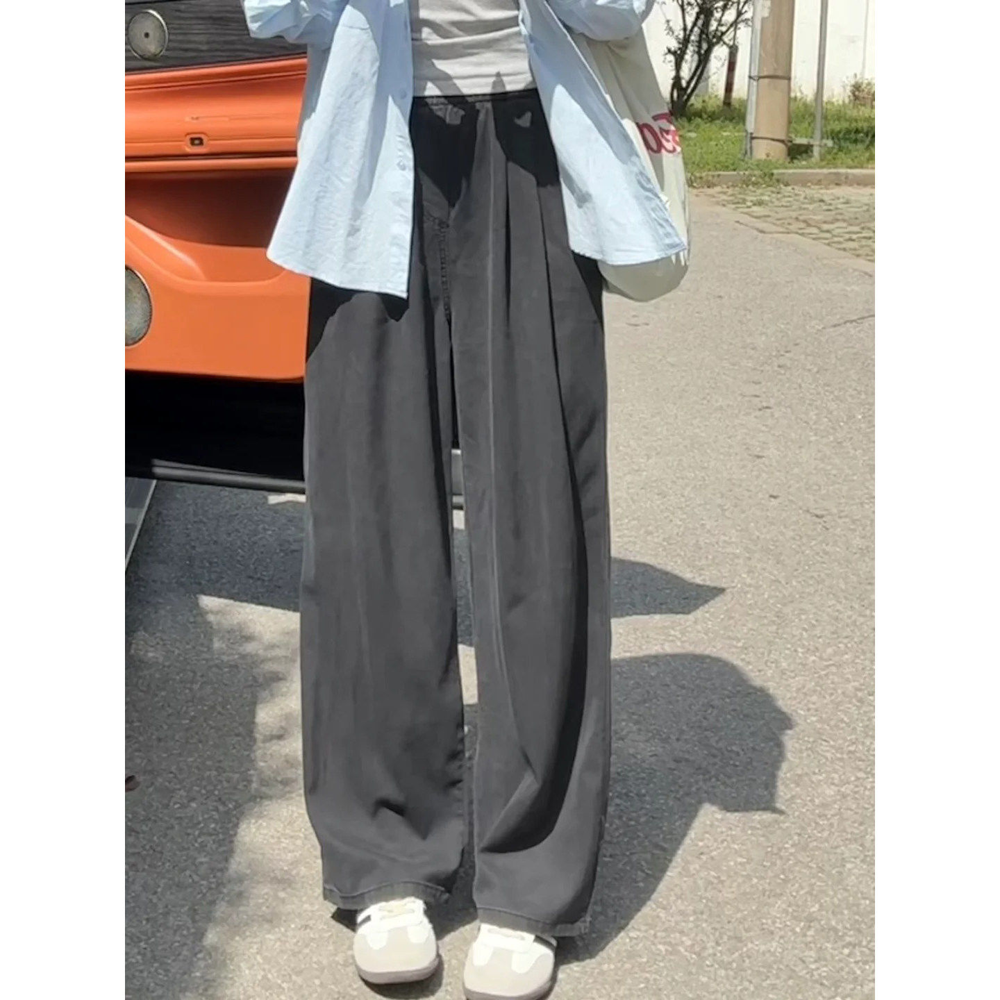 黑色阔腿裤女大码胖mm显瘦天丝牛仔裤小个子梨型身材垂坠感直筒裤