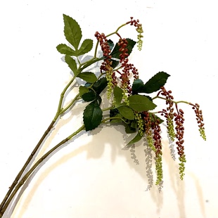仿真商陆 胭脂果自然风线条花枝垂吊果实情人泪软装场景布置假花