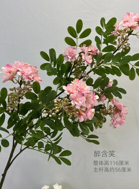 大枝粉色醉香仿真含笑花展厅装饰