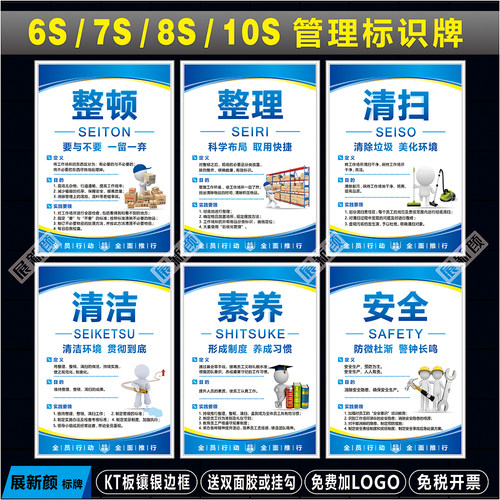 6s管理标识牌车间8S企业文化展板