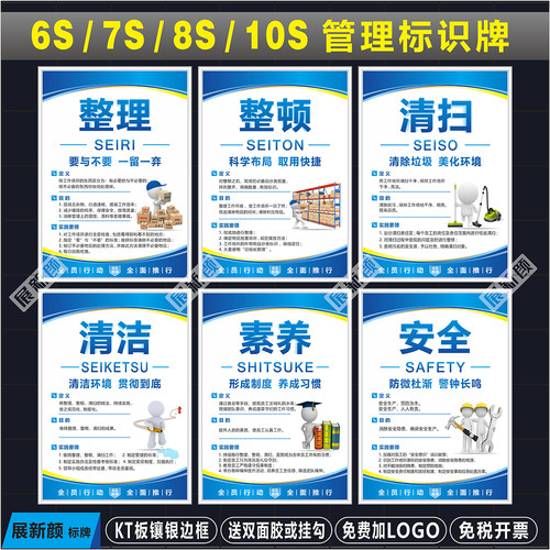 6s管理标识牌车间8S企业文化展板