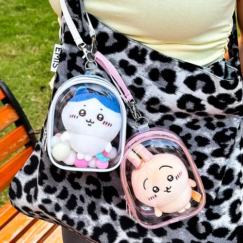 遛娃包透明提绳包10cm13cm外出包pvc防尘收纳包乌萨奇棉花娃痛包