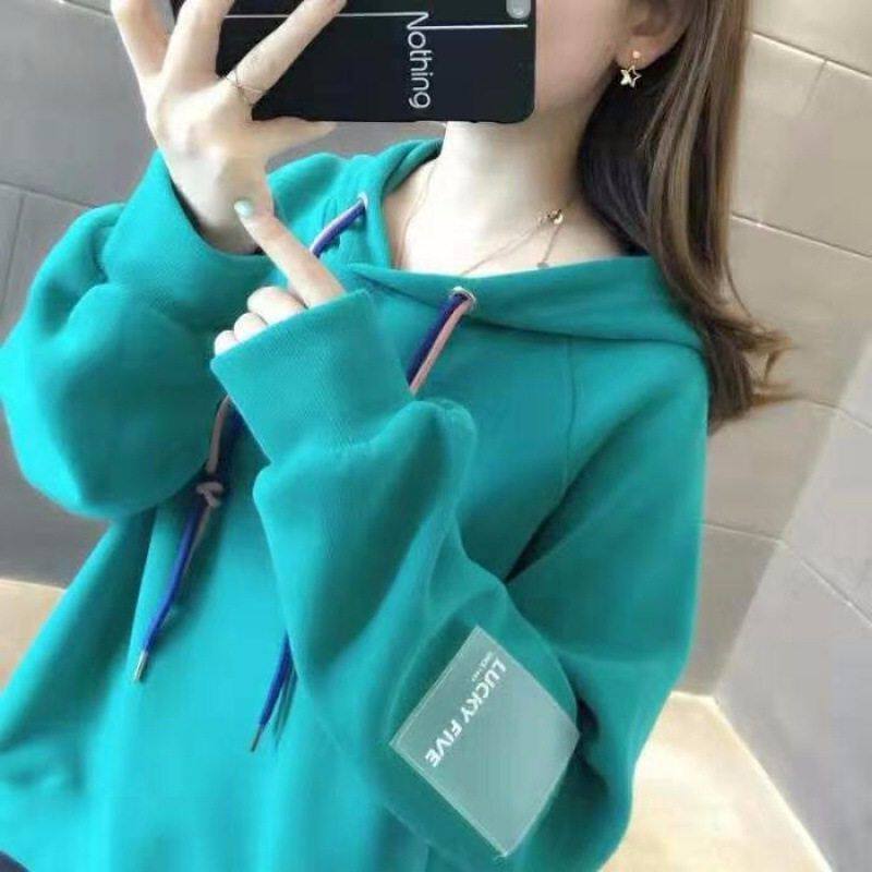 复合 好质量 连帽上衣时尚韩版新款加绒加厚外套宽松学院风女潮