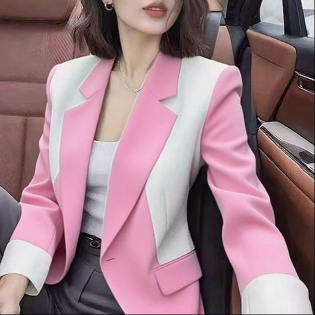 春秋季时尚百搭高级感小西服高端职业通勤风小众设计撞色西装外套