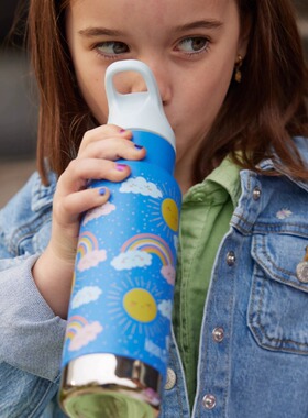 美国Klean Kanteen儿童保温吸管杯户外不锈钢双层隔热保冷提手杯