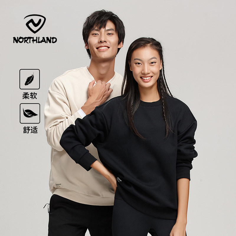 诺诗兰休闲卫衣男女秋冬户外时尚新款落肩棉感加绒圆领加厚打底衫,户外/登山/野营/旅行用品,户外休闲衣,淘宝优惠券,粉丝福利购,淘宝优惠卷