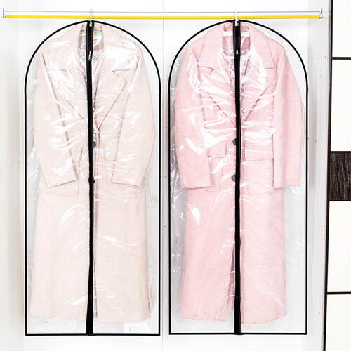 加长款立体防尘套罩挂式家用衣柜大衣皮草长款防水防尘透明收纳袋