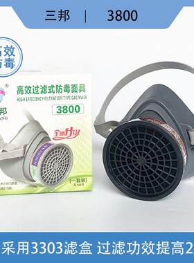 三邦3800电焊烟尘面具化工喷漆防尘农药甲醛装修防异味防毒面具