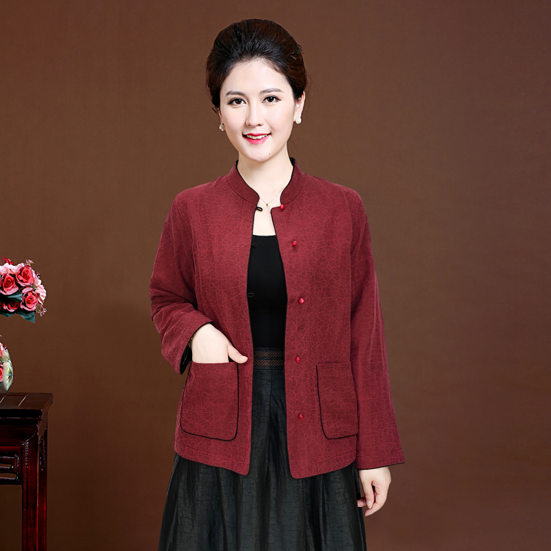 两面穿龟纹香云纱上衣外套女衬衫