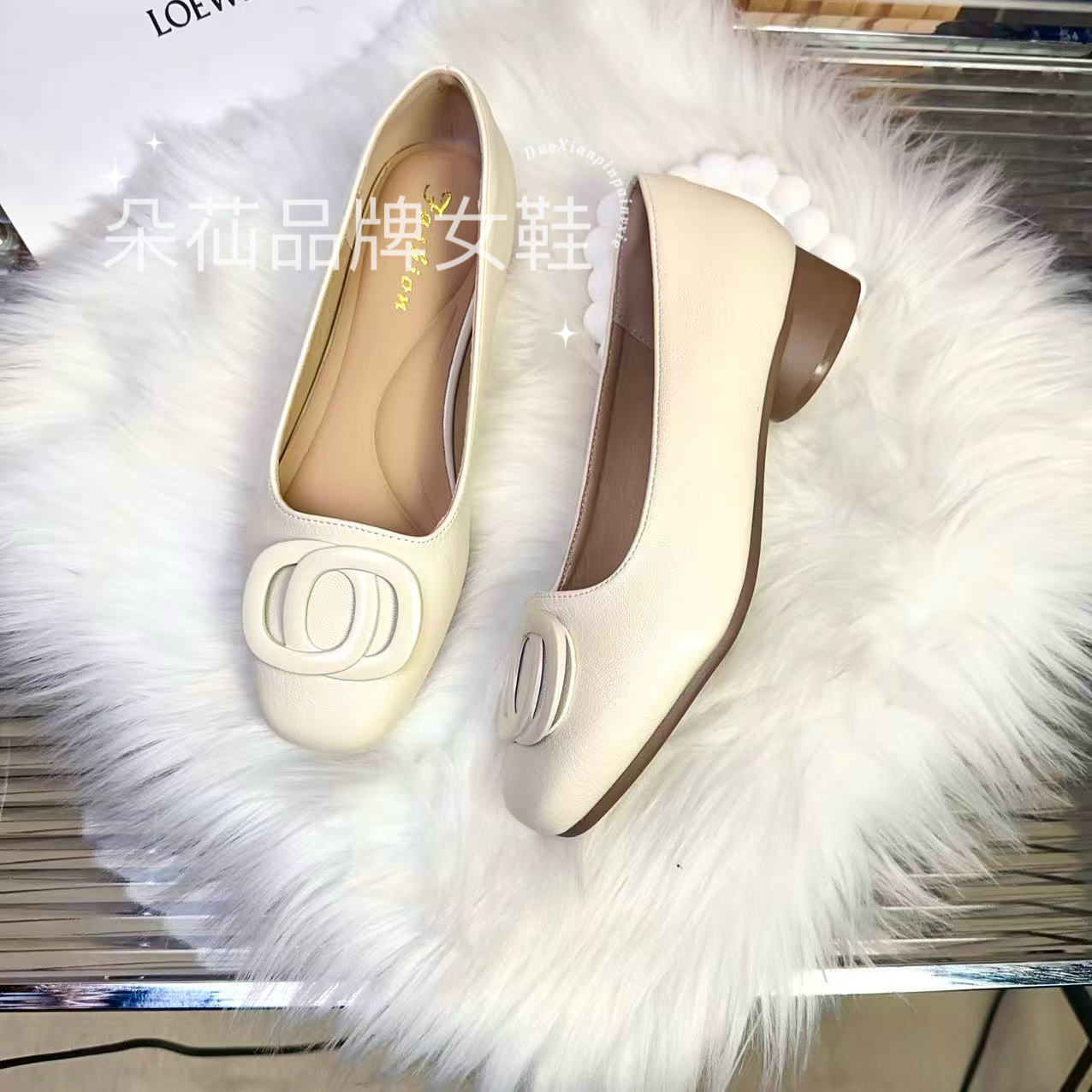 【品牌力荐】2025年新款春秋百搭浅口软皮软底平底单鞋女套脚9528