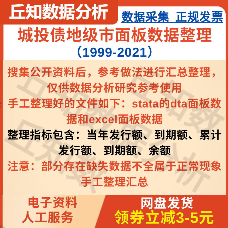 城投债地级市面板数据整理2021-1999 发行额累计发行额余额到期额 商务/设计服务 设计素材/源文件 原图主图