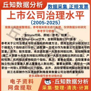 上市公司治理水平2025-2005含Stata代码企业主成分分析结果Excel