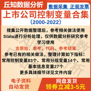 上市公司控制变量大合集2022-2000控制83个分组14个基本信息27个