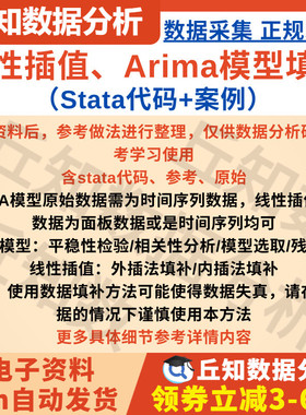 ARIMA模型、线性插值缺失值填补stata代码+案例参考 时间序列面板