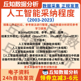 人工智能采纳程度2023-2003含Stata计算代码企业人均机器设备价值