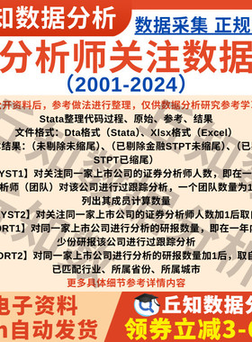 分析师关注数据2024-2001人数研报数Stata代码上市公司企业含剔除