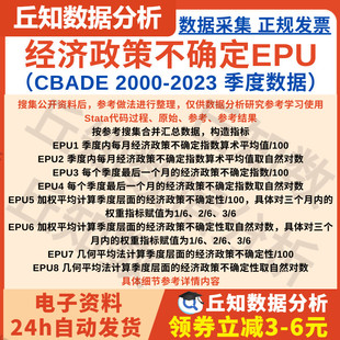 季度经济政策不确定性指数EPU2000-2023CBADE数据整理含Stata代码