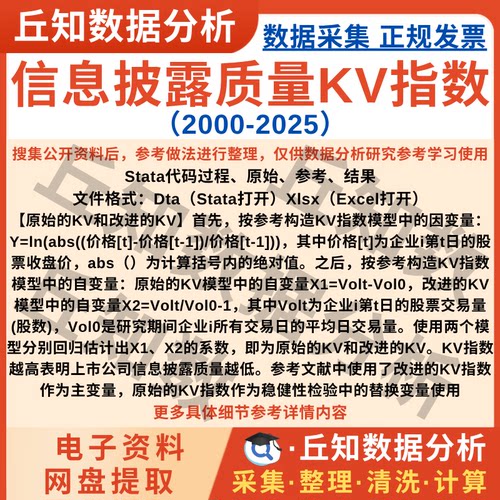 企业信息披露质量KV指数2025-2000Stata代码原始改进上市公司数据