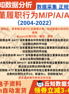 独董履职行为M/P/A/ATT 2022-2004stata计算代码、参考整理、原始