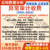 上市公司异常审计费用2024 2001年含Stata代码 企业数据剔除Excel