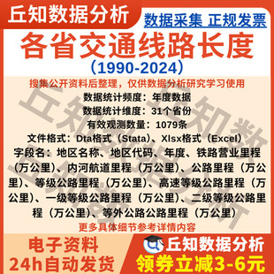 各省交通运输线路长度2024-1990年铁路、公路、内河航道里程数据