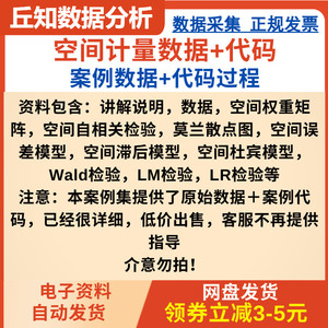空间计量模型数据+代码stata模型莫兰杜宾Wald.LM.LR等命令Do文档