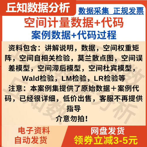 空间计量模型数据+代码stata模型莫兰杜宾Wald.LM.LR等命令Do文档-封面