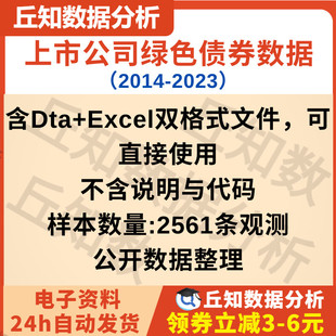 上市公司绿色债券数据（2014-2023）含Dta+Excel格式绿色金融分析