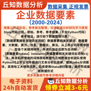 企业数据要素2024-2000年数据上市公司含Stata/Excel格式词频结果