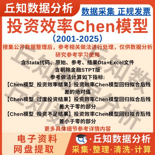 企业投资效率Chen模型2025-2001上市公司数据stata代码实证Excel