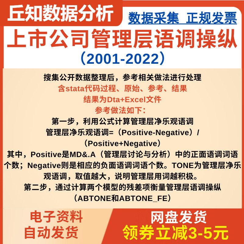 上市公司管理层语调操纵2022-2001含stata代码过程原始参考结果