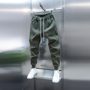 百搭 纯色拼接小脚运动卫裤 2025潮流男士 春秋加厚束脚休闲裤