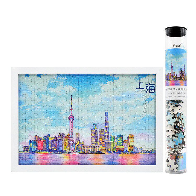 东方明珠外滩上海旅游纪念品小礼物文创礼品特色景点风景摆件拼图