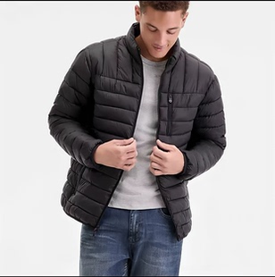 外贸霍克P棉男士户外防风防泼水秋冬款立领轻量化可收纳棉服外套