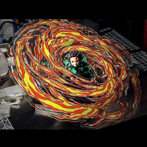 shf鬼灭之刃炭治郎手办火焰特效