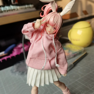 1/12兵人衣服6寸机娘素体蜗之壳兔女郎艾琳jk学生百褶裙卫衣短裙