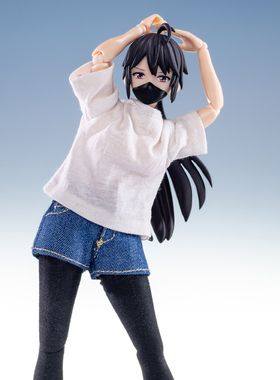 1/12兵人衣服配件figma机娘牛仔短裤T恤连裤袜tbl包胶女素体丝袜