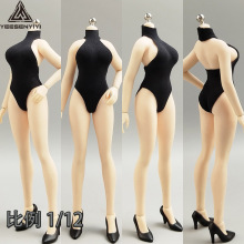 1/12兵人衣服配件高叉连体衣泳衣tbl机娘包胶女素体高领露背泳装