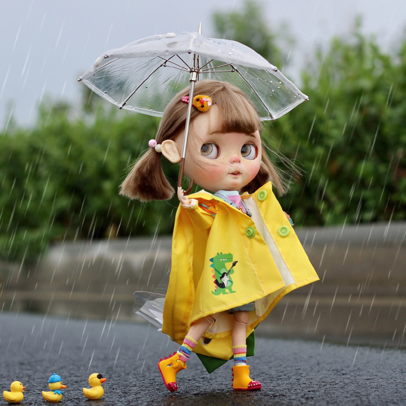 6分bjd兵人12分娃娃微缩透明雨伞