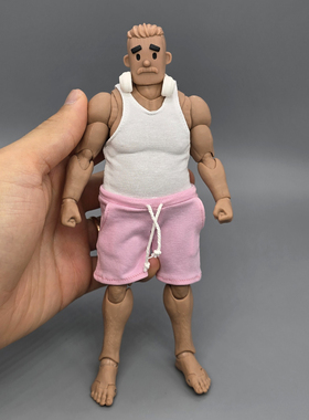 中年方头人NT03方大头1/12胖素体衣服布衣配件紧身背心老头衫跨栏