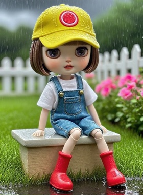 6分ob24小布娃衣空心鞋子雨鞋P20大红靴雨靴bjd娃娃素体YMY娃鞋22