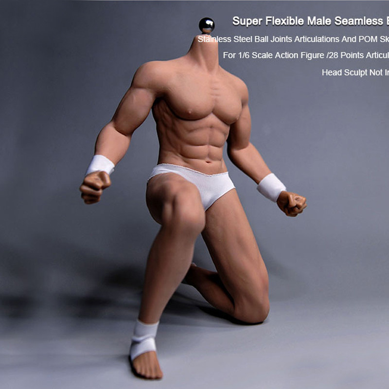 1/6兵人包胶肌肉男素体岚钢骨美术绘画人体模型手办关节可动人偶