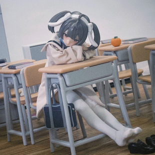 12分ob11娃屋食玩扭蛋bjd娃娃场景配件gsc教室桌椅课桌微缩模型uf